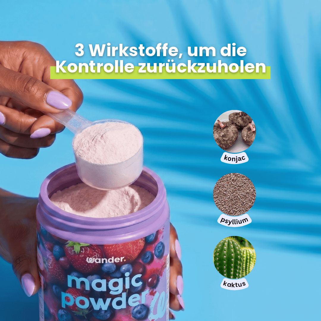 Magic Powder – 3 Wirkstoffe: Konjak, Psyllium, Kaktus