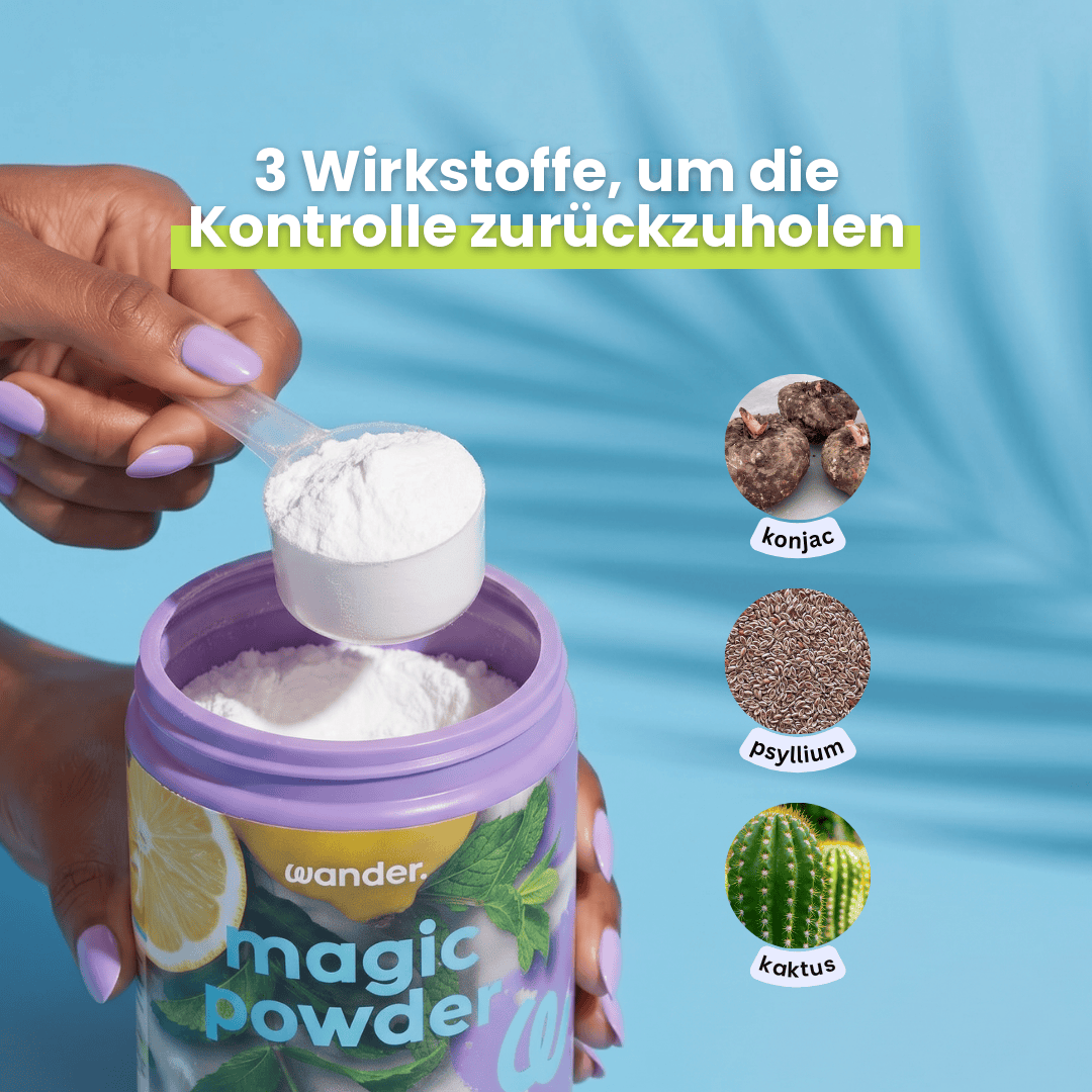 Magic Powder – 3 Wirkstoffe: Konjak, Psyllium, Kaktus